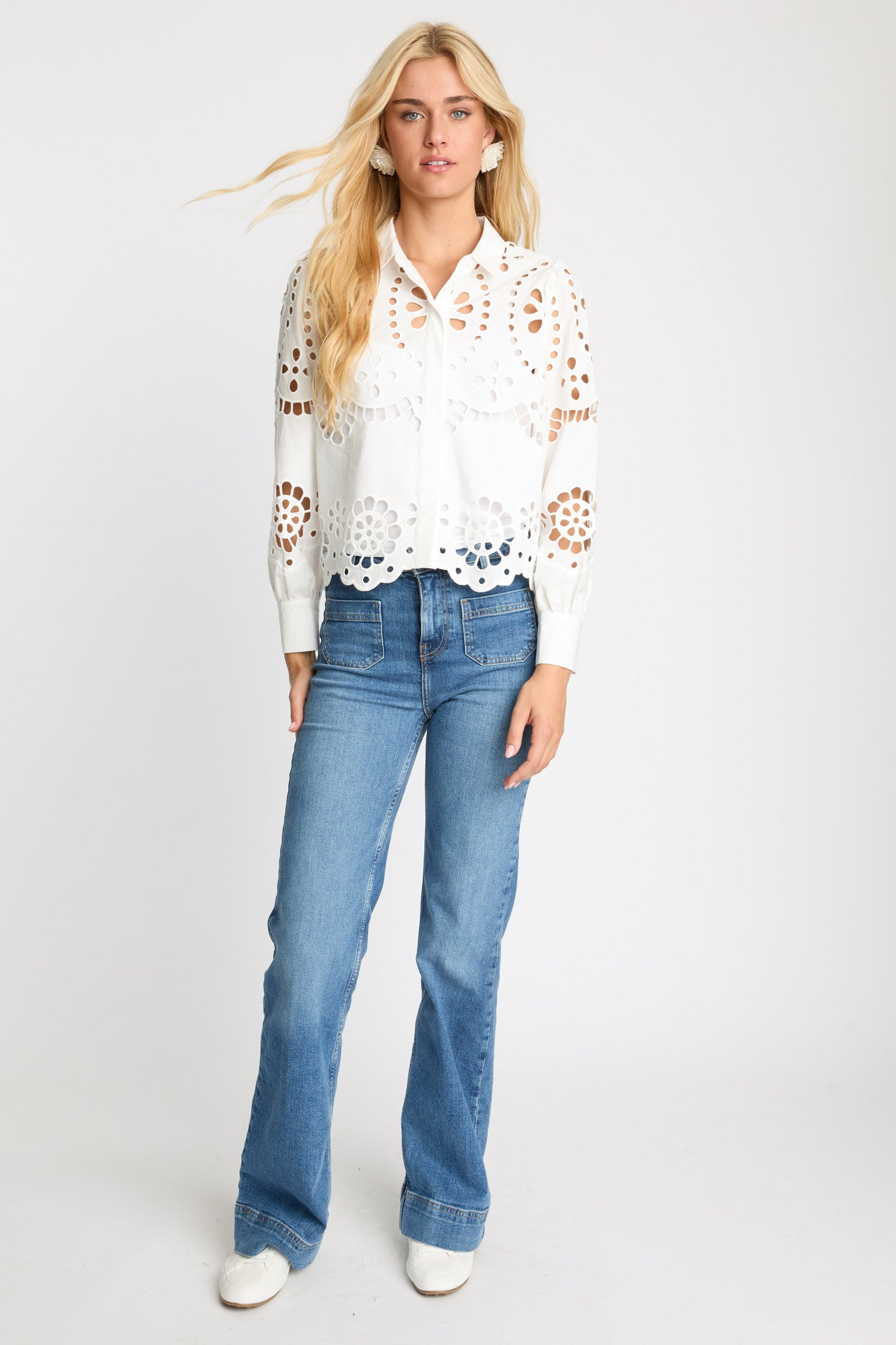 Emmie Top in White Eyelet