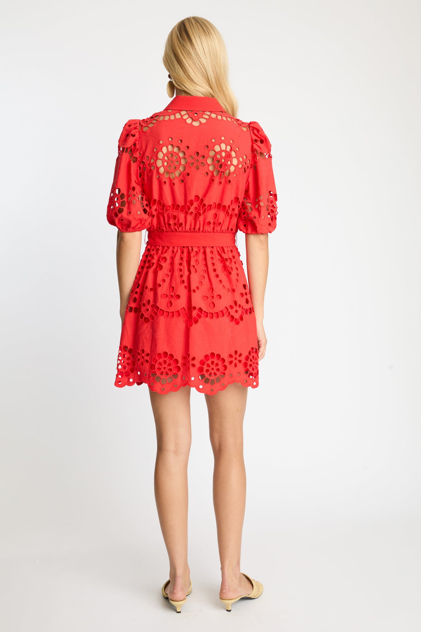 Eloise Dress in Poppy Red Eyelet