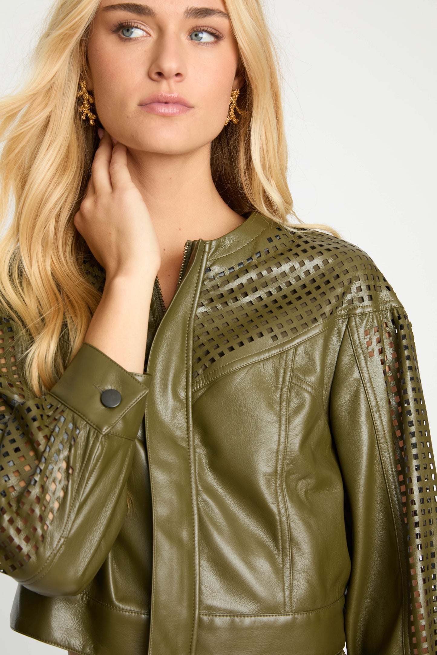 Sabrina Jacket in Loden Green Leather