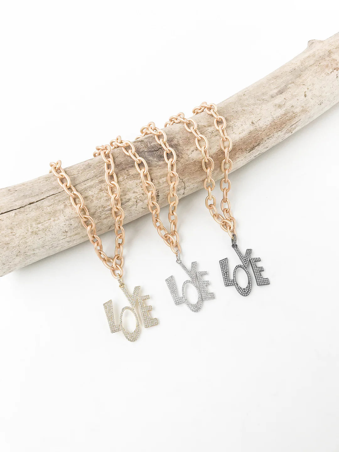 Stacked Love Necklace on Cable Chain
