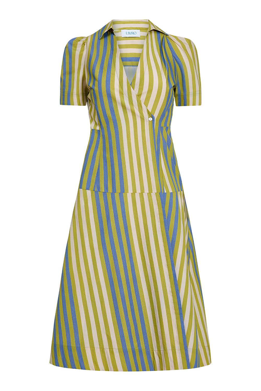 Clark Dress in Chartreuse Stripes