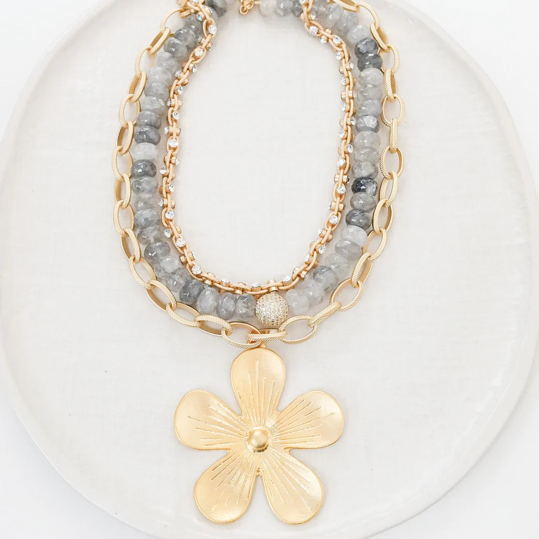 XL Rondelle Pave Ball Necklace