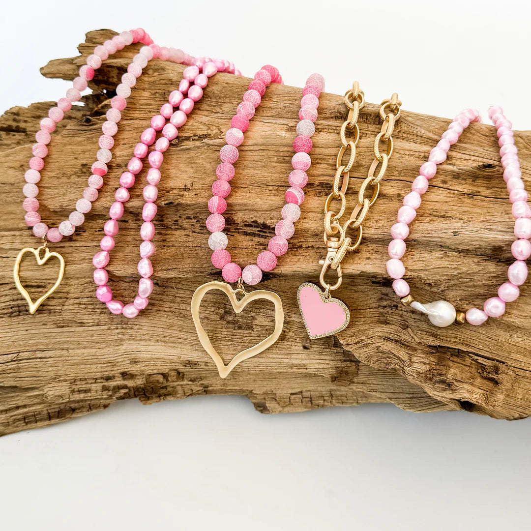 Gemstone Necklace with Heart