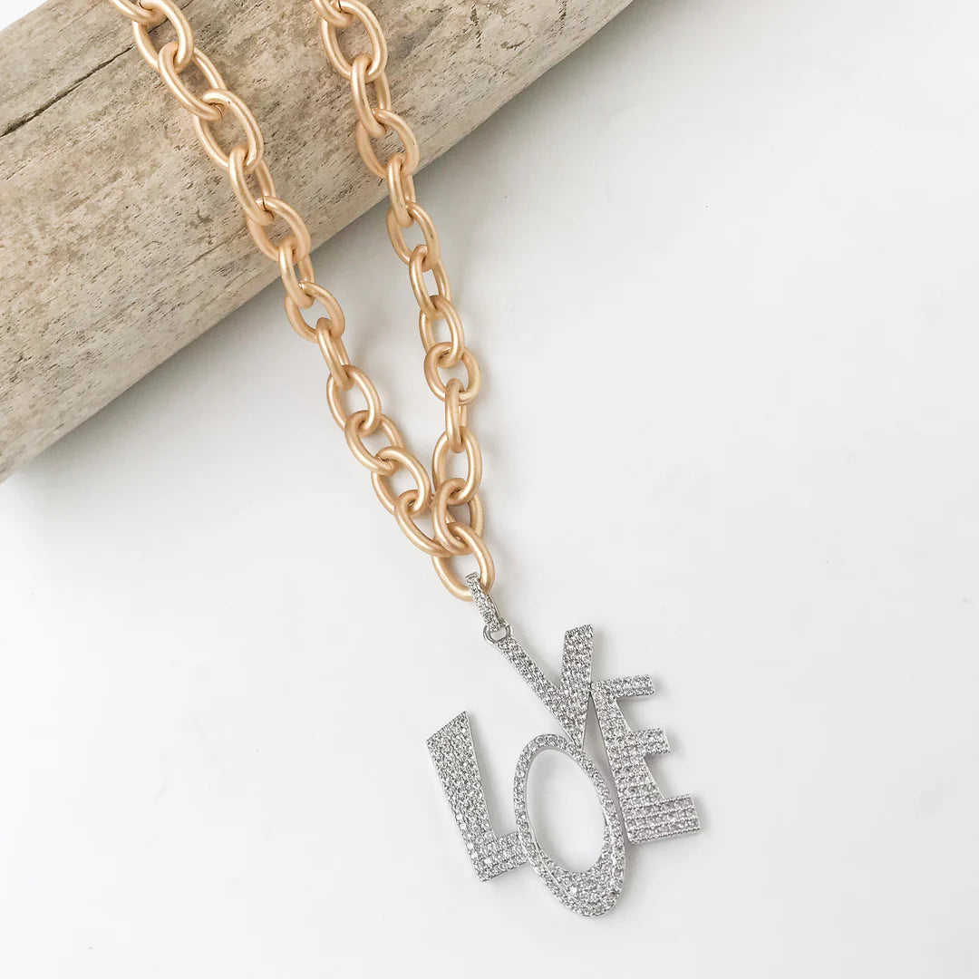 Stacked Love Necklace on Cable Chain