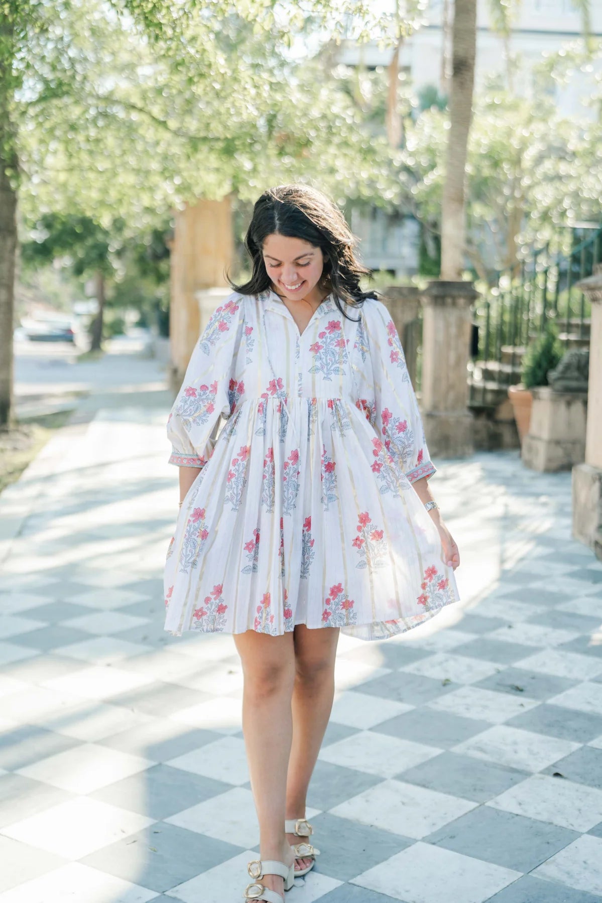 Clover Mini Dress in Hibiscus