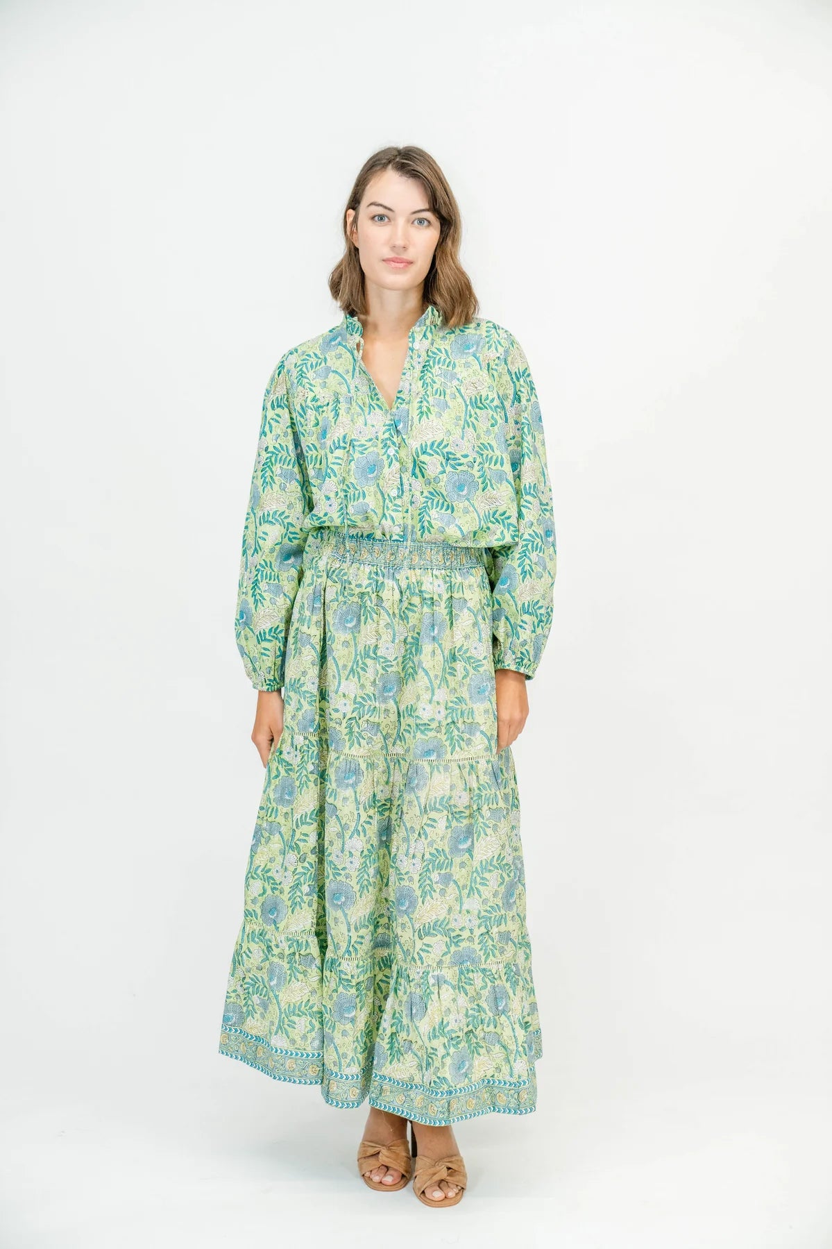 Olive Blouse in Sweetgrass