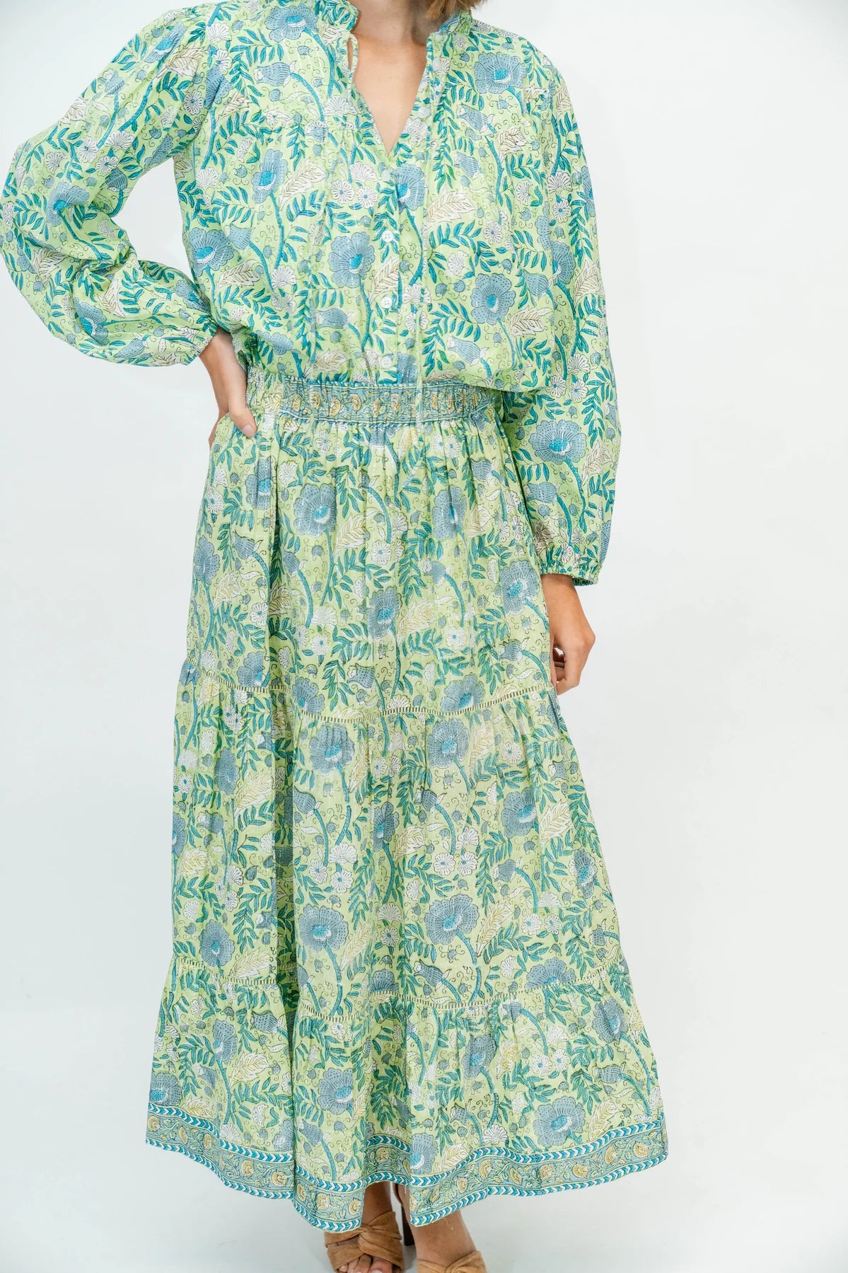 Olive Blouse in Sweetgrass