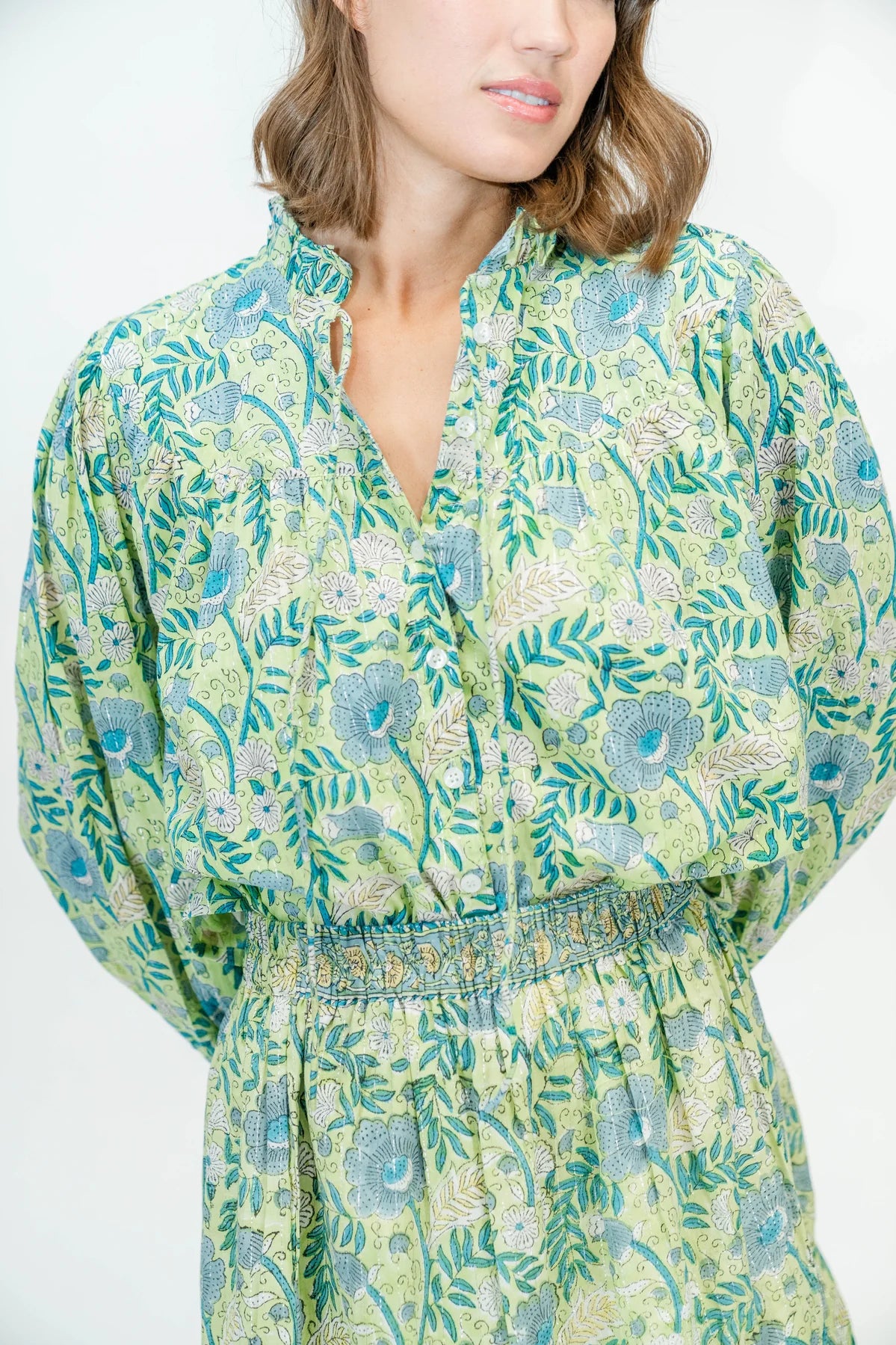 Olive Blouse in Sweetgrass