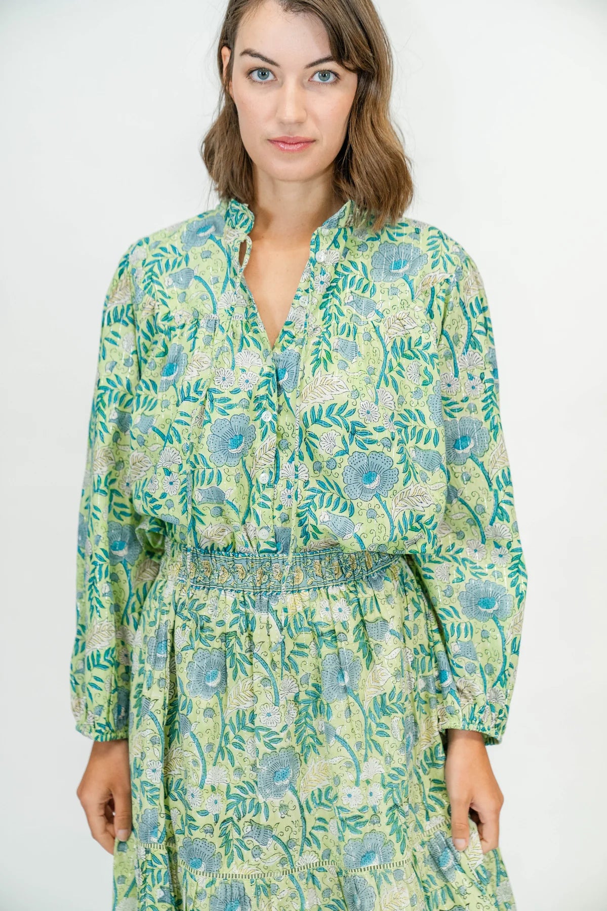 Olive Blouse in Sweetgrass