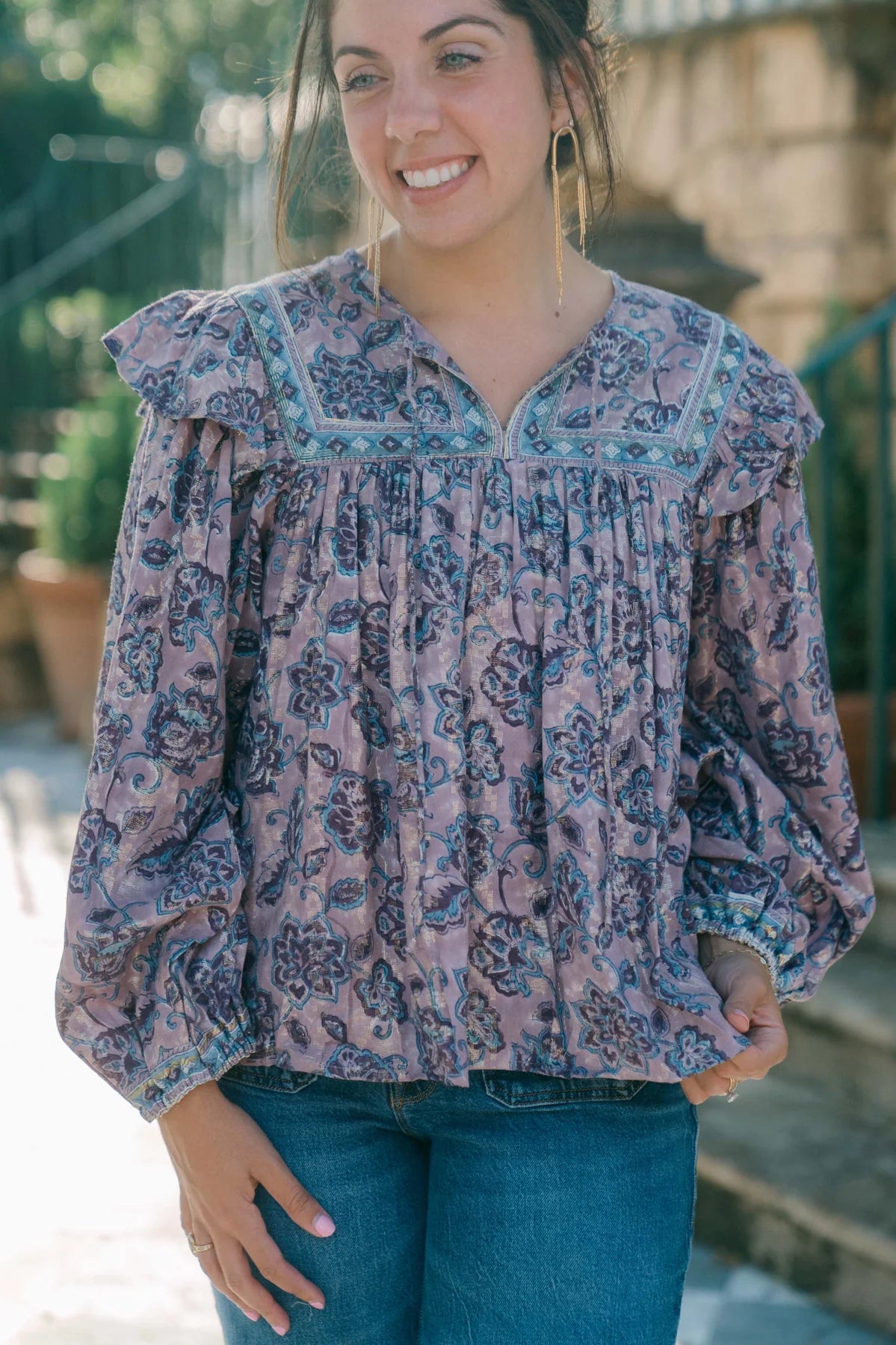 Ash Blouse in Merlot