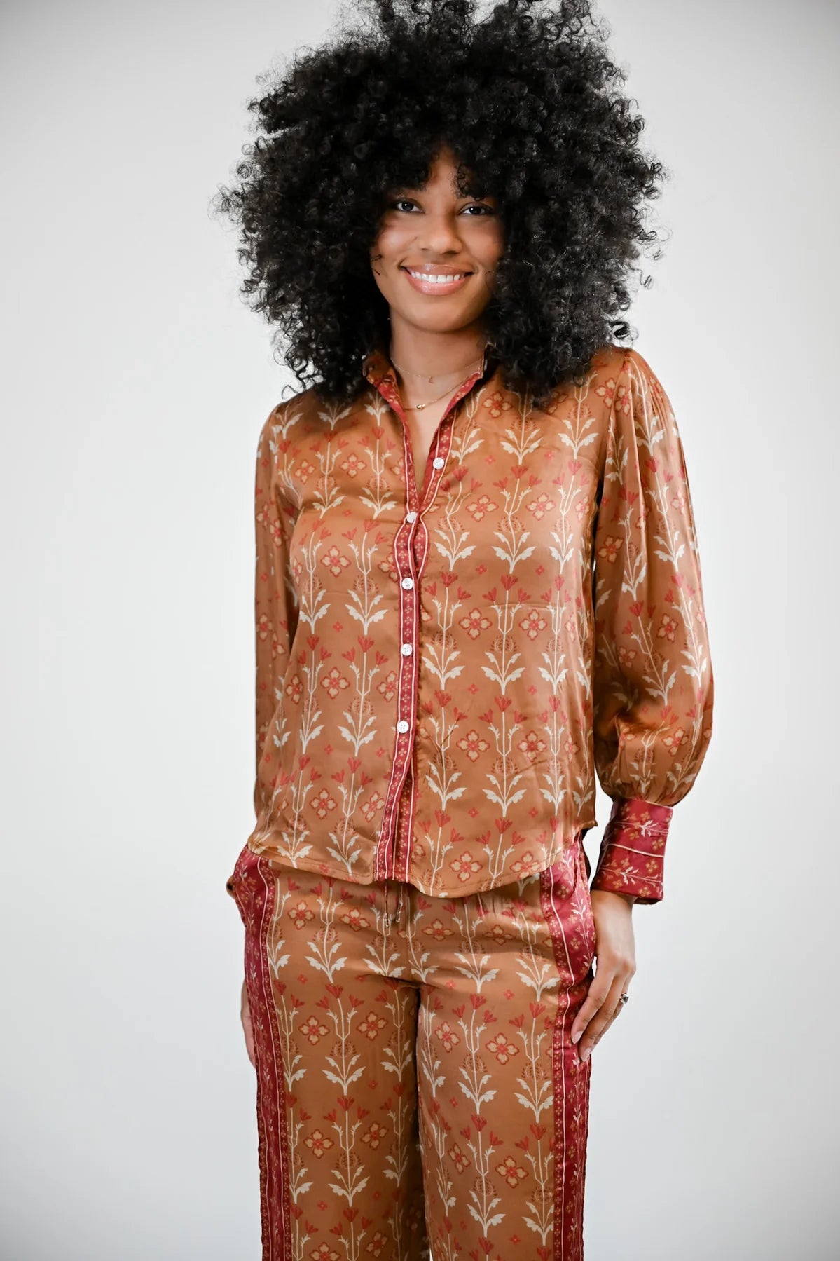 Zara Blouse in Cranberry Vines