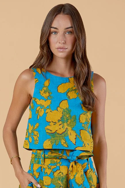 Dani Top in Turq Flora