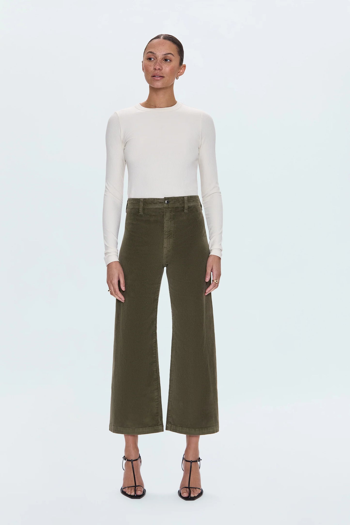 Penny Crop High Rise Wide Leg in Sequoia