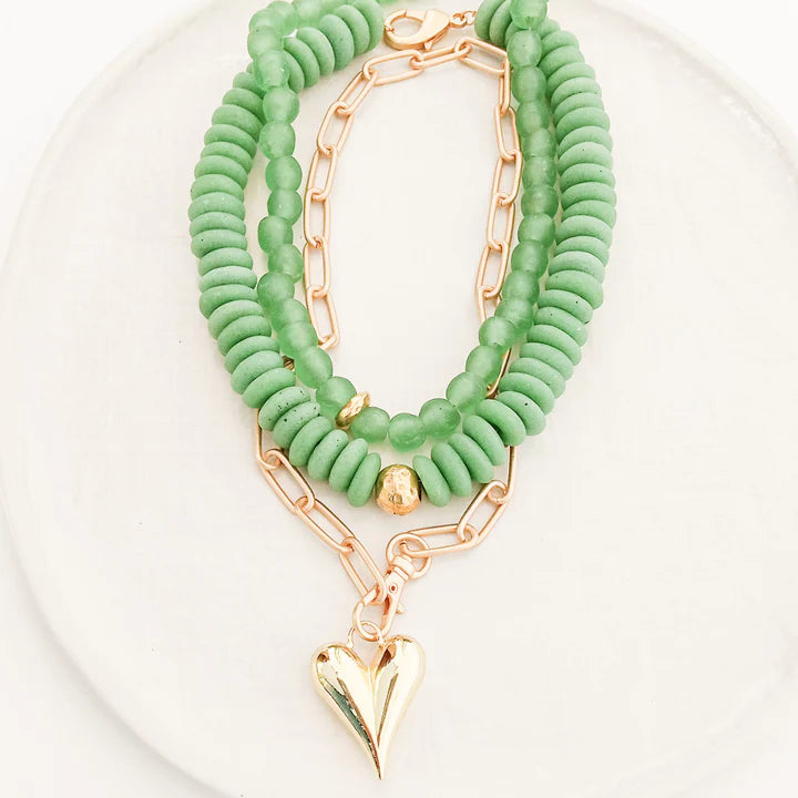 Heishi Clay Choker w/ Hammered Ball