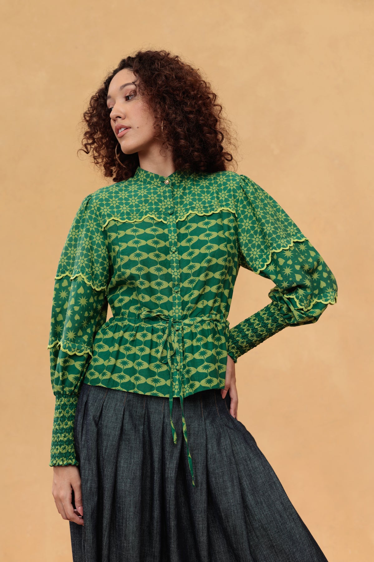 Naomi Blouse in Pine Needle