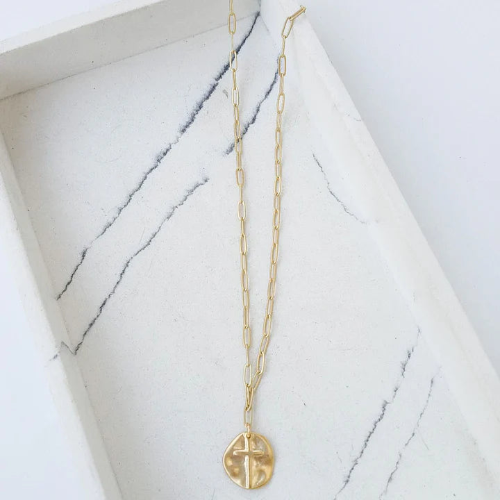 Paperclip Chain with Cross Coin