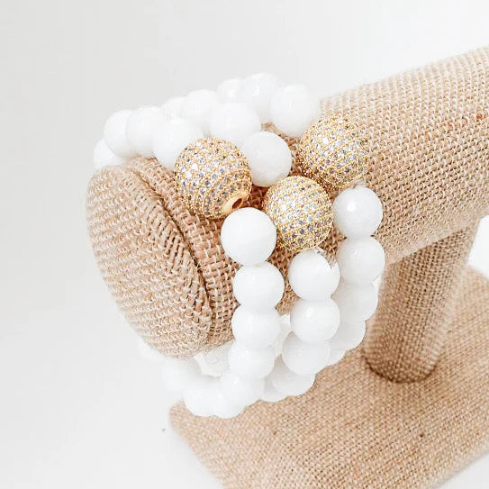 Gemstone Pave Ball Bracelet