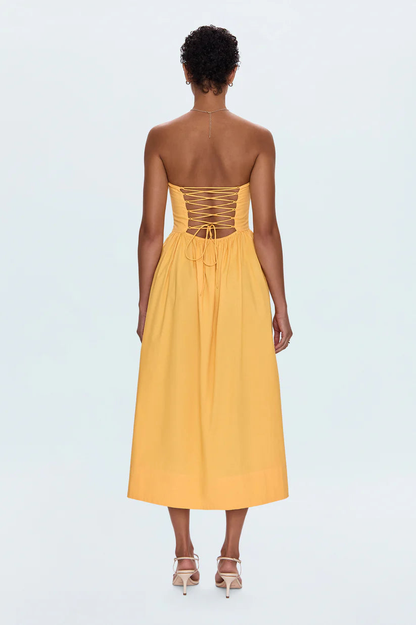 Florence Strappy Back Dress in Papaya