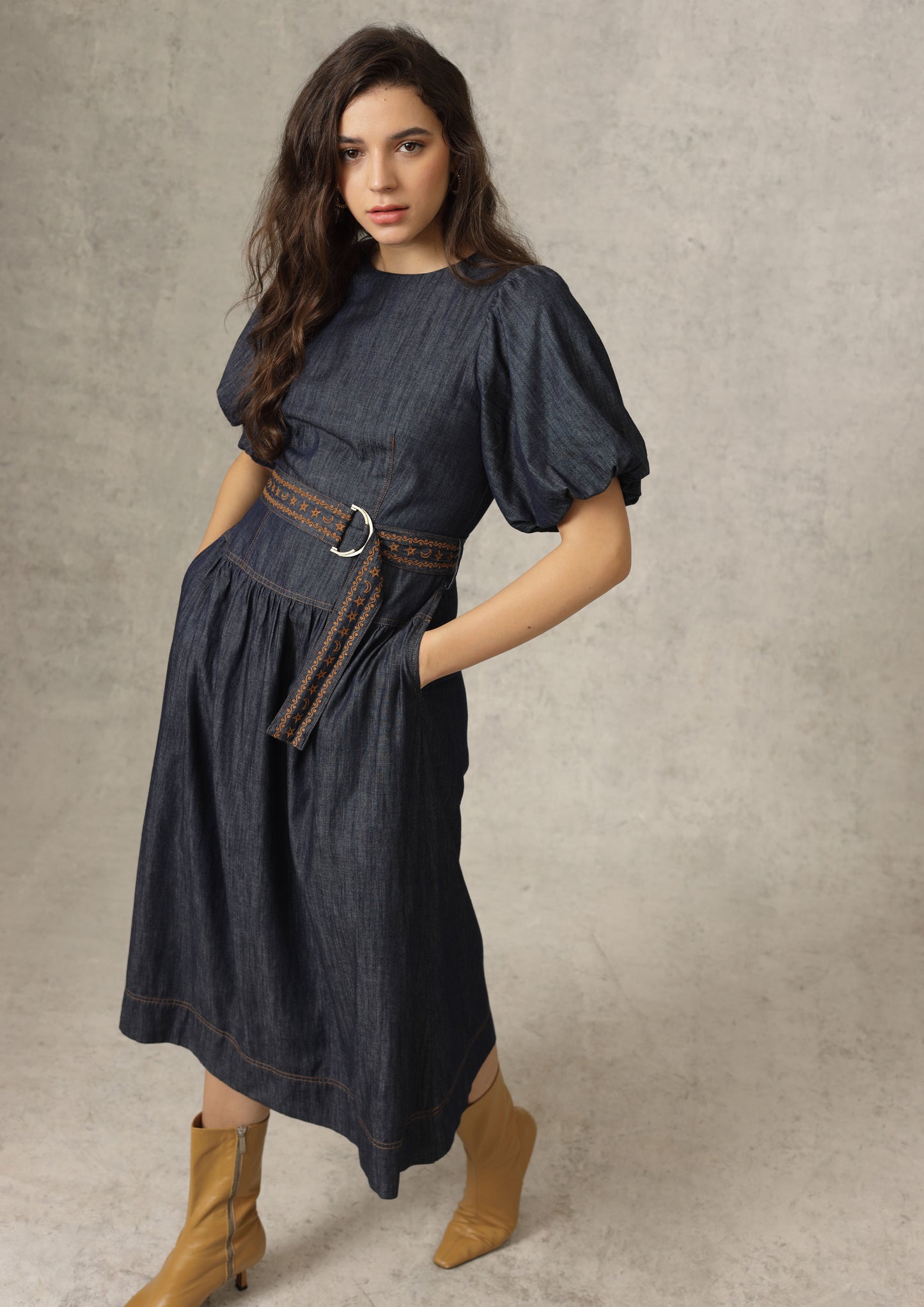 Christina Long Dress in Blue