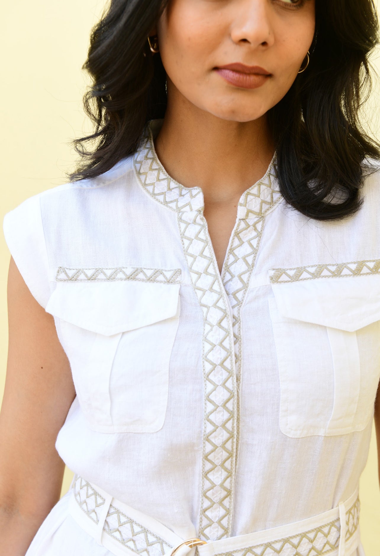 Maya Safari Dress in White