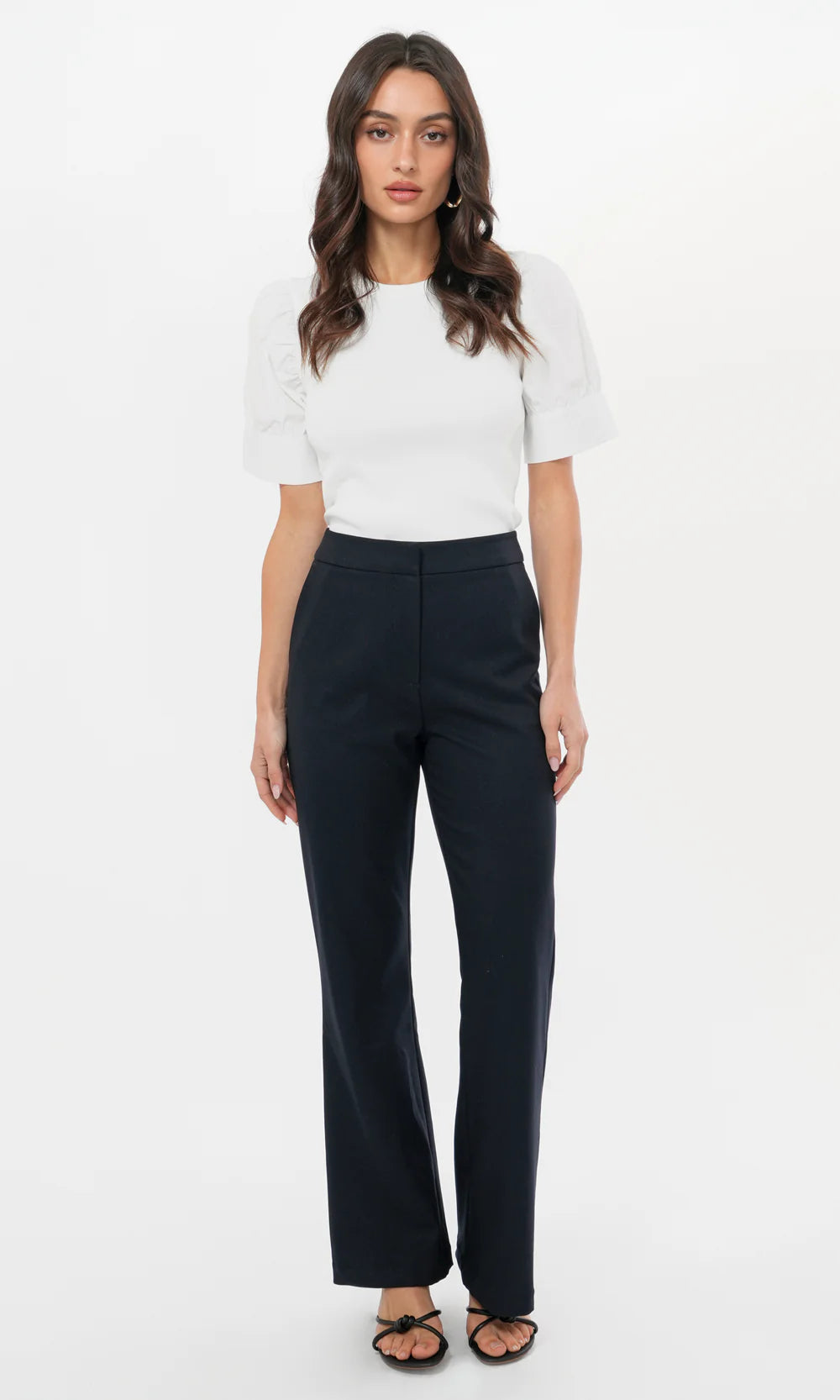 Charlie Mixed Media Knit Poplin Top