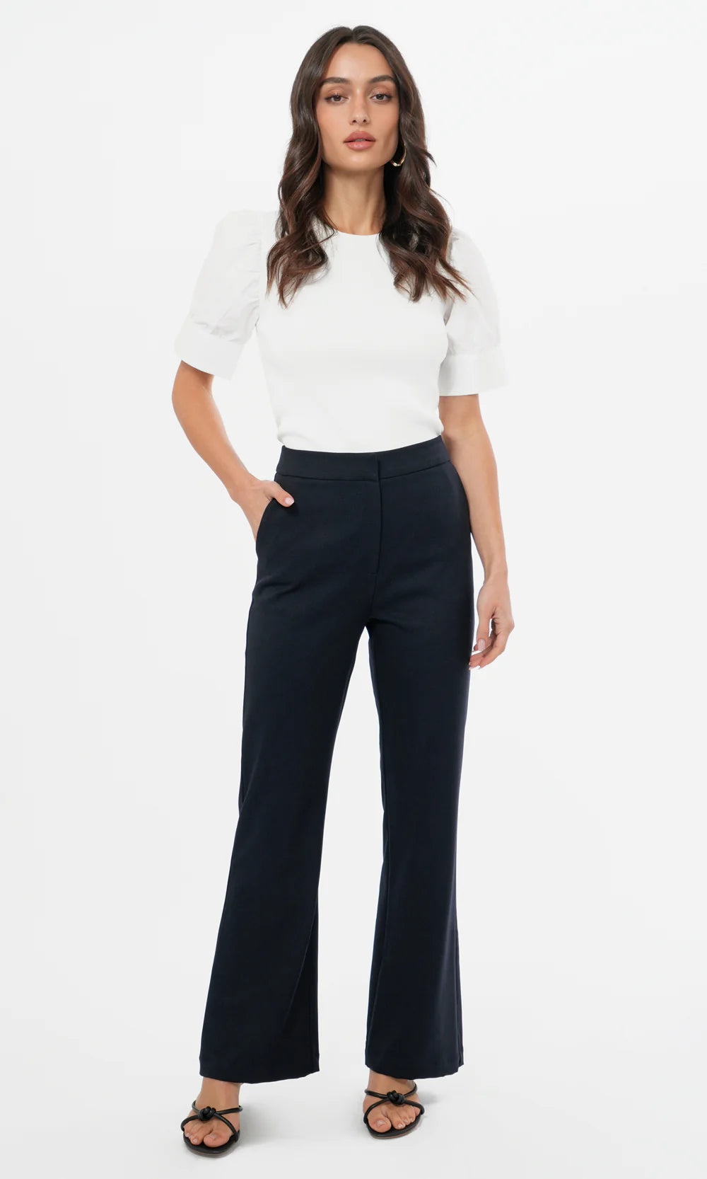 Charlie Mixed Media Knit Poplin Top