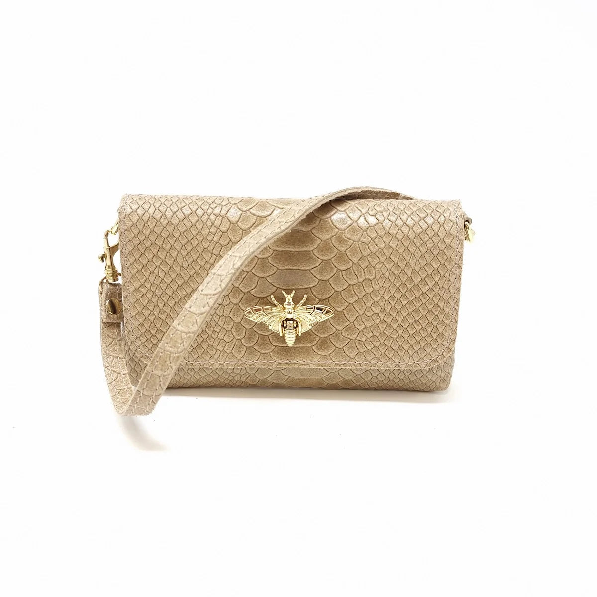 Butterfly Embossed Leather Crossbody