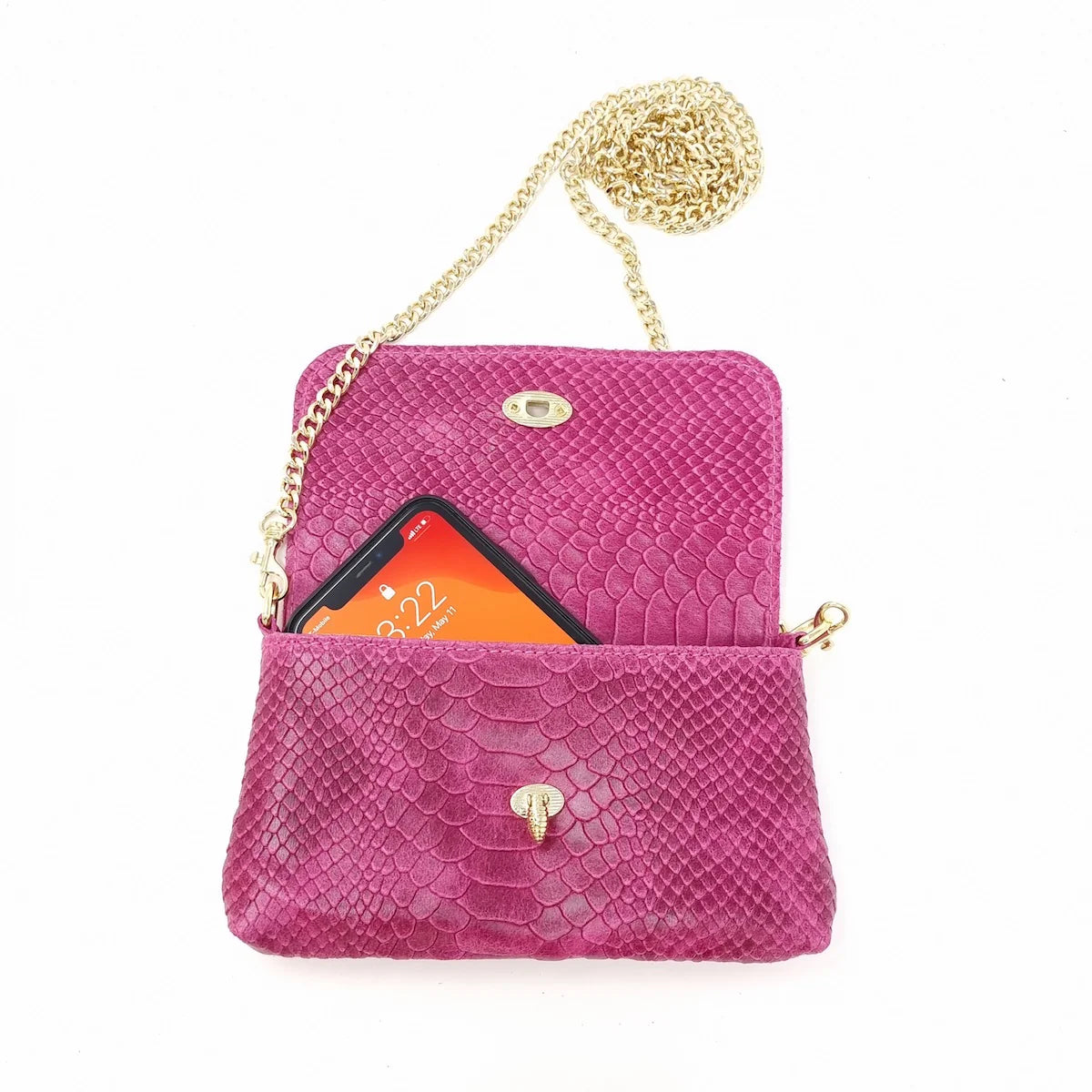 Butterfly Embossed Leather Crossbody