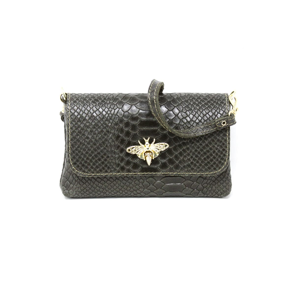Butterfly Embossed Leather Crossbody