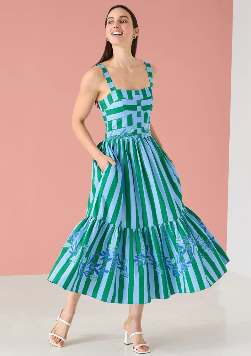 Gianna Dress in Parasol Stripe