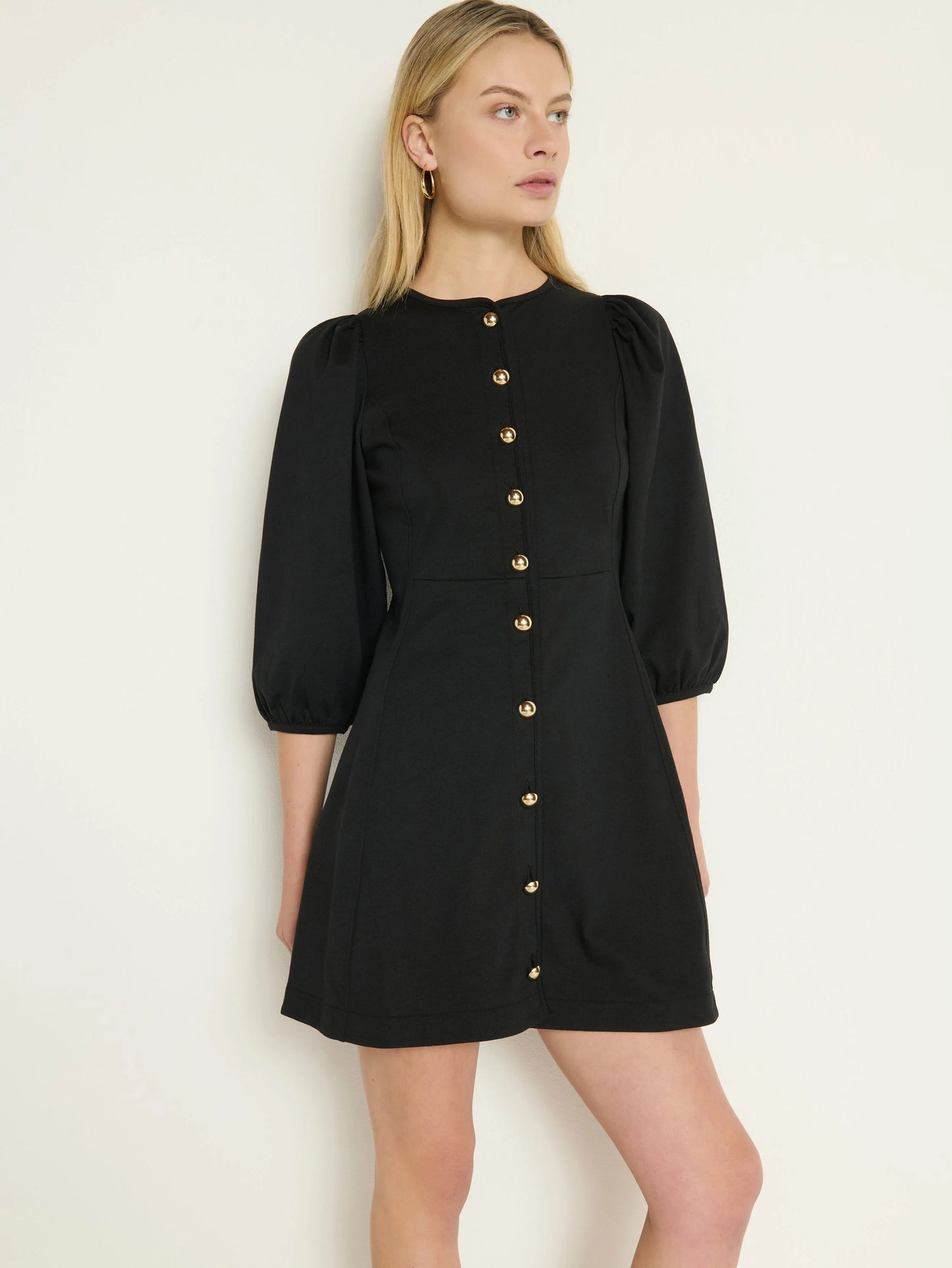Gilda Mini Dress in Jet Black