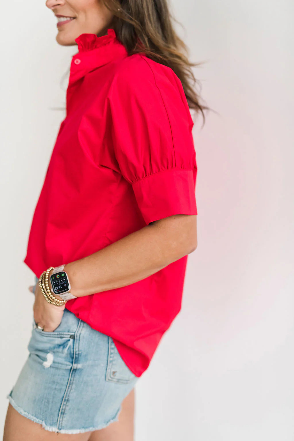 The Short Sleeve Ruffle Shirt