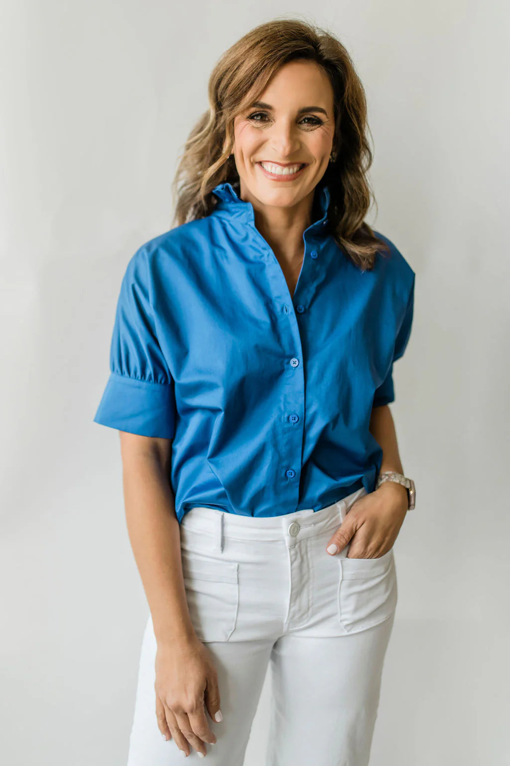 The Short Sleeve Ruffle Shirt