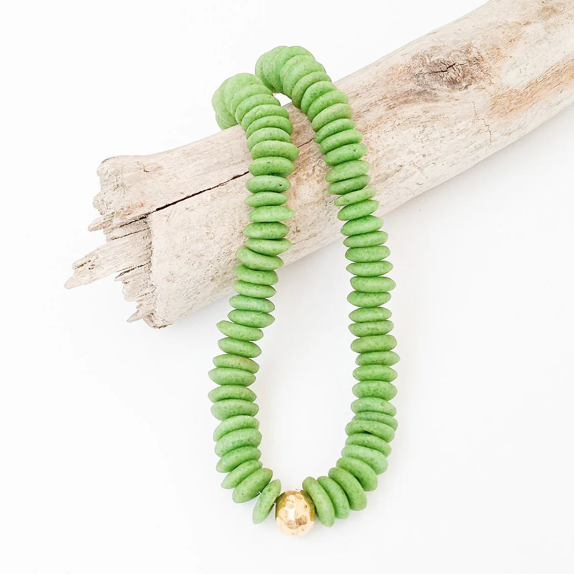 Heishi Clay Choker w/ Hammered Ball