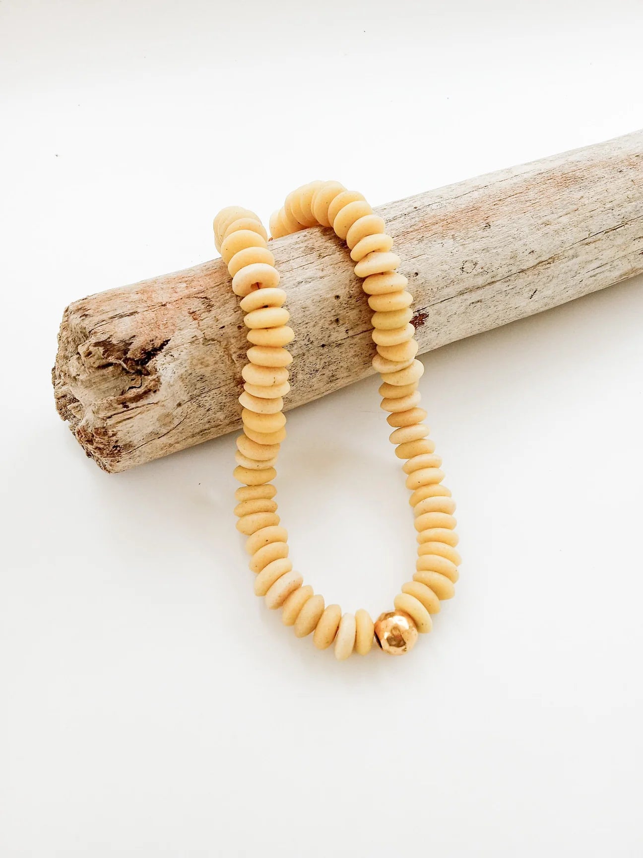 Heishi Clay Choker w/ Hammered Ball