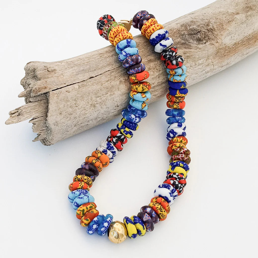 Heishi Clay Choker w/ Hammered Ball