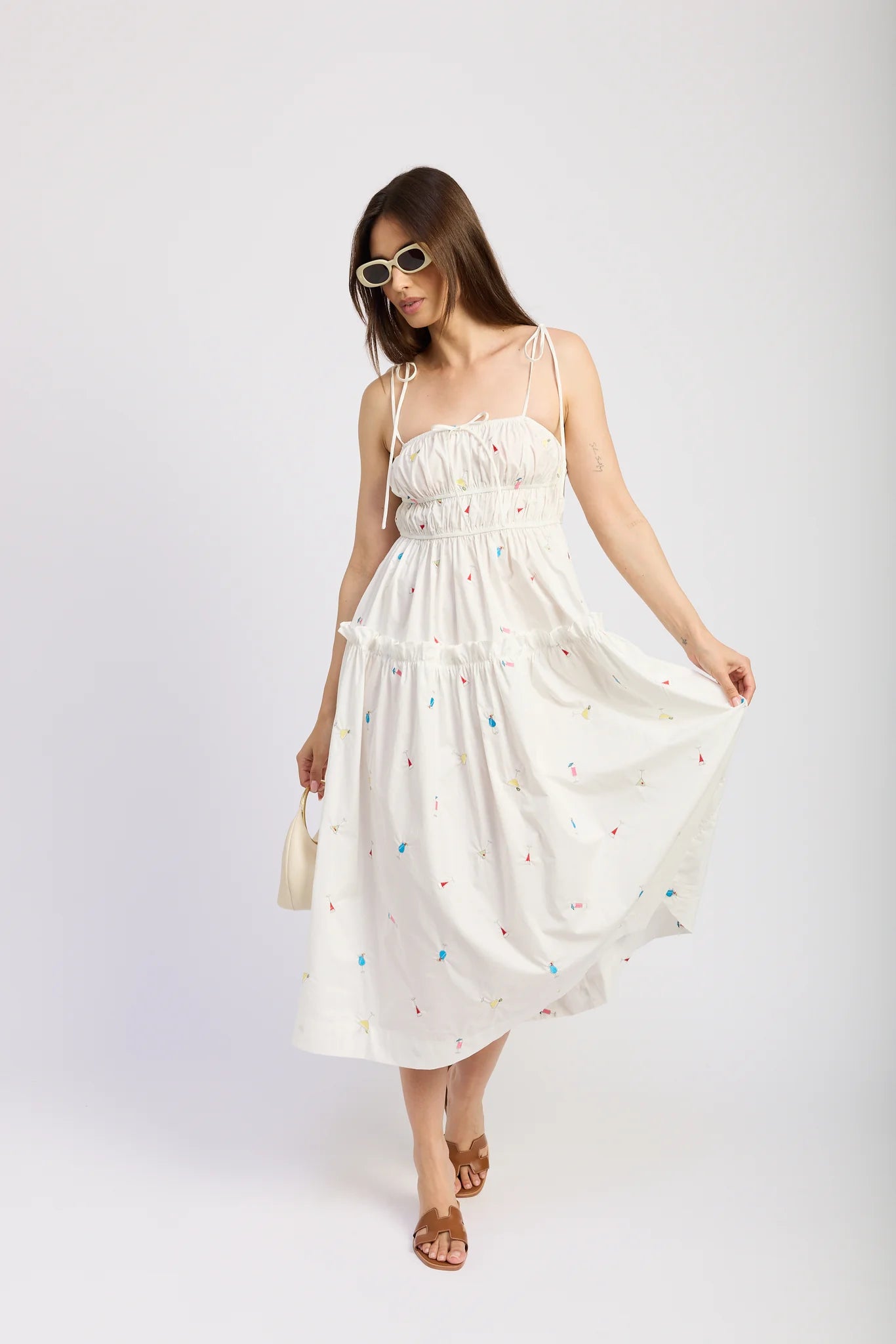 Nellie Midi Dress in White Cocktails
