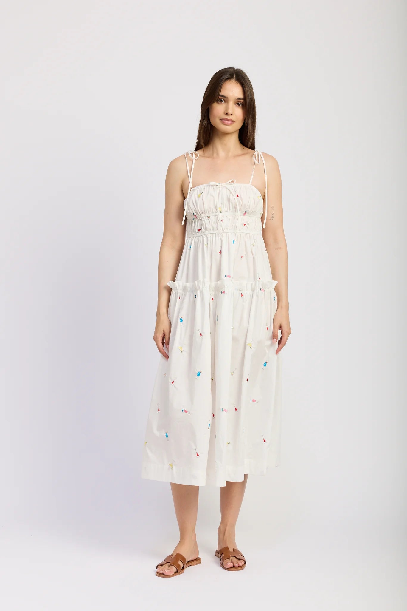 Nellie Midi Dress in White Cocktails