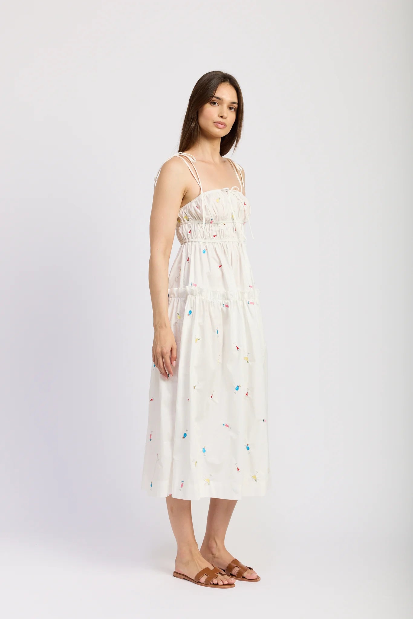 Nellie Midi Dress in White Cocktails