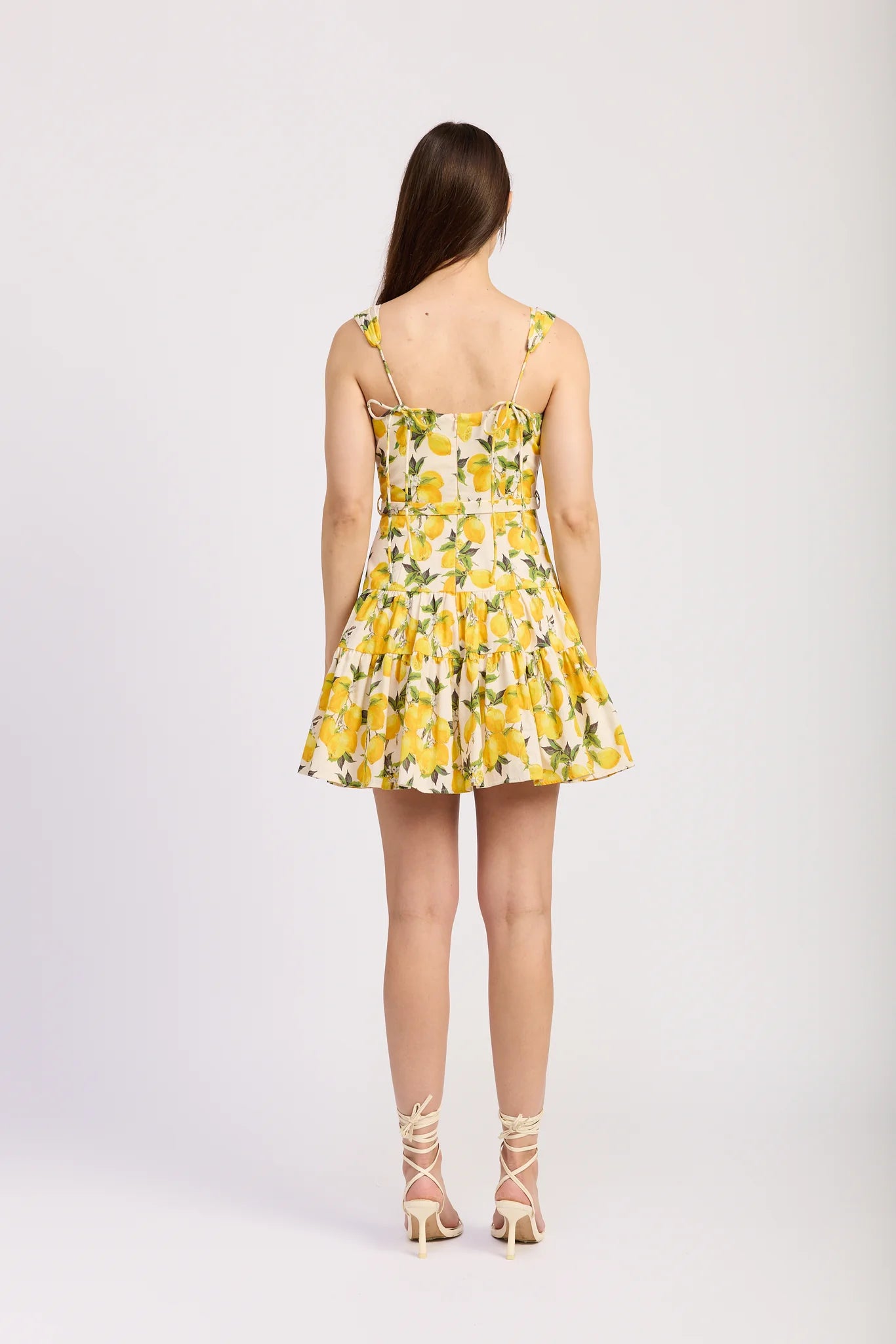 Blanca Mini Dress in Linen Lemon