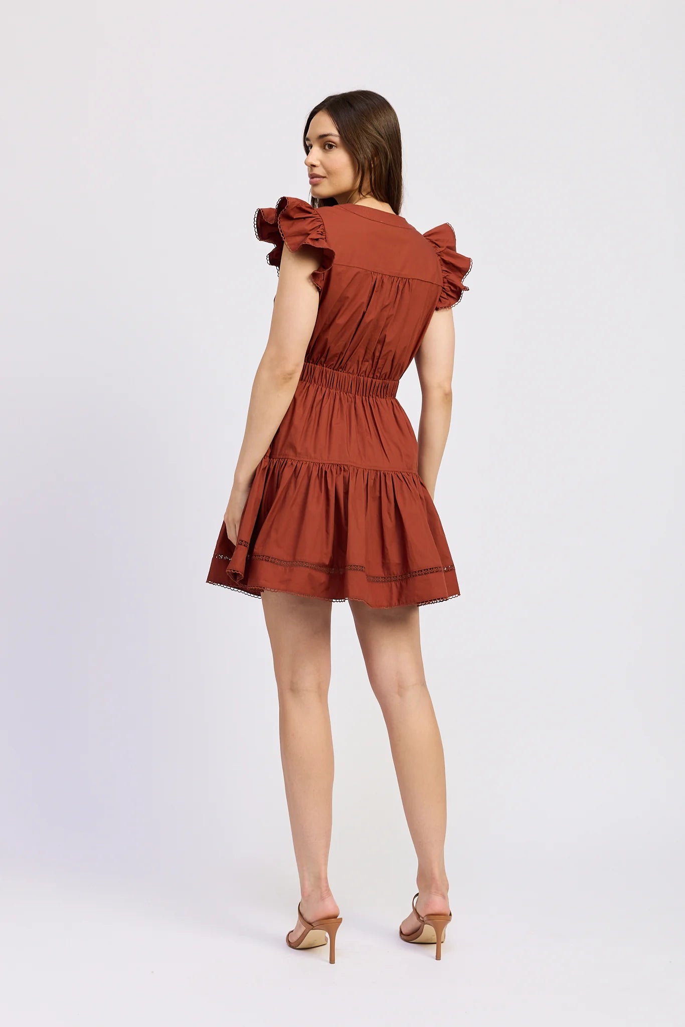 Emma Mini Dress in Brick