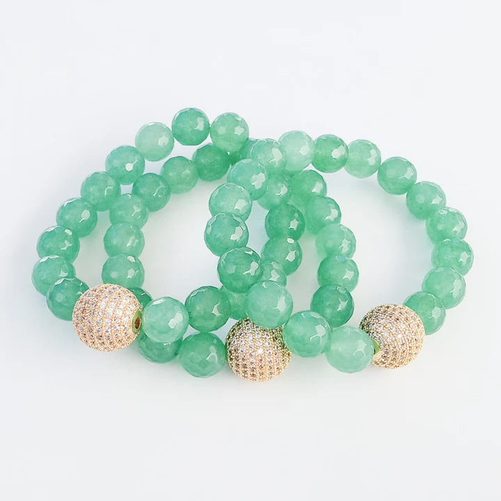 Gemstone Pave Ball Bracelet