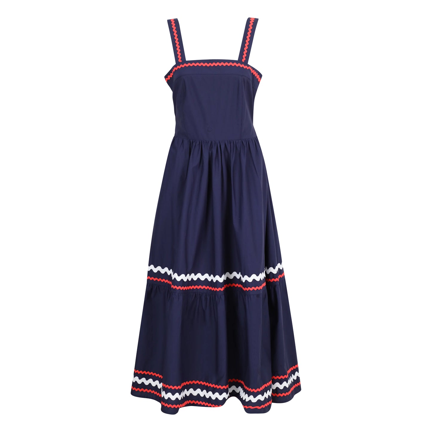 Apron Maxi Dress in Maritime Blue