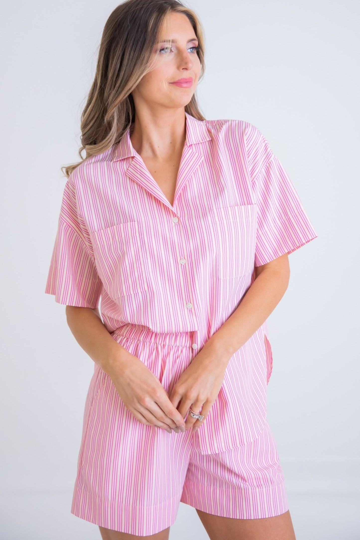 Stripe Poplin Pocket Short