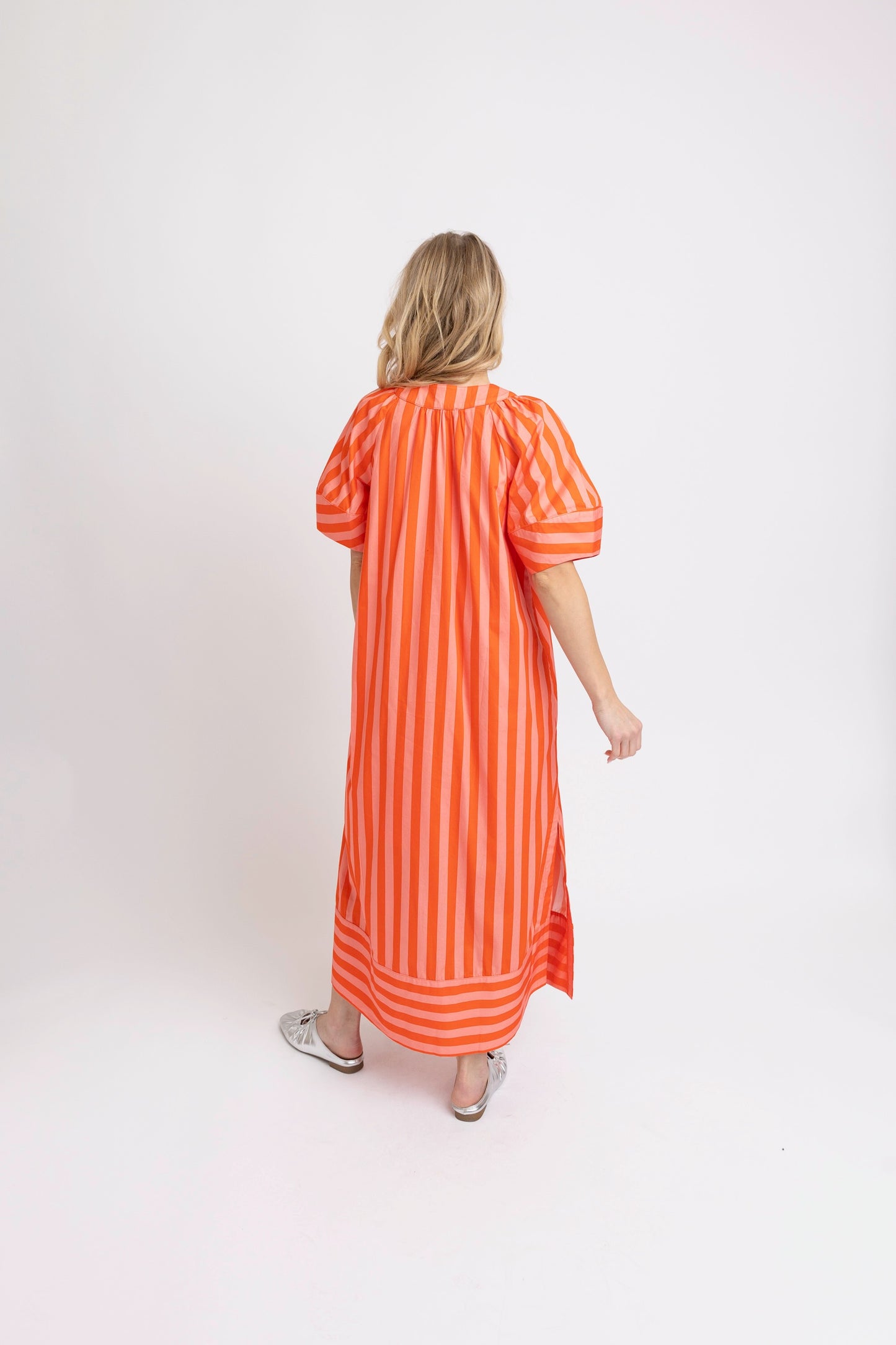 Coral Stripe Signature Maxi Dress
