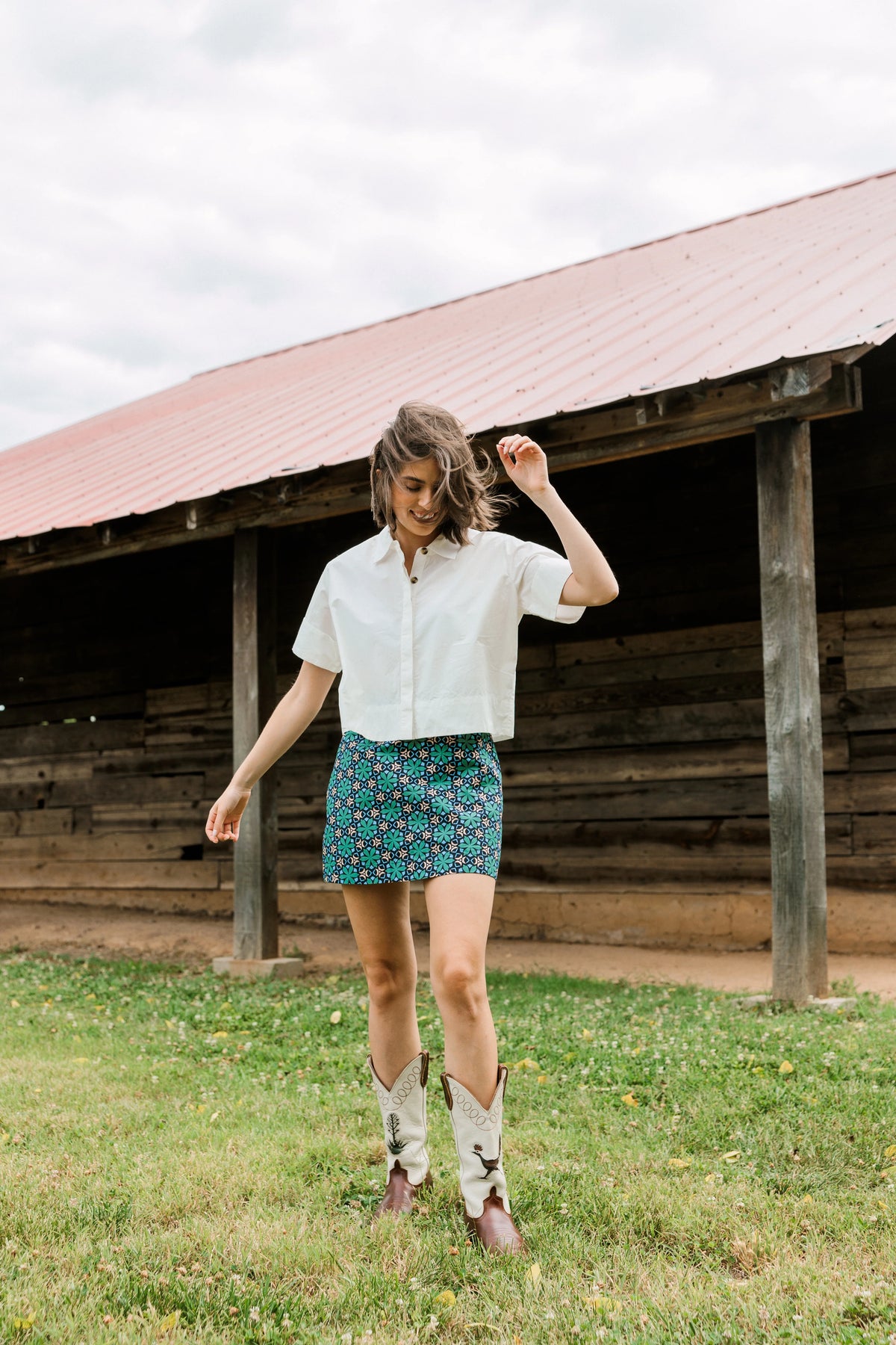 Mini Skirt in Slate Mosaic