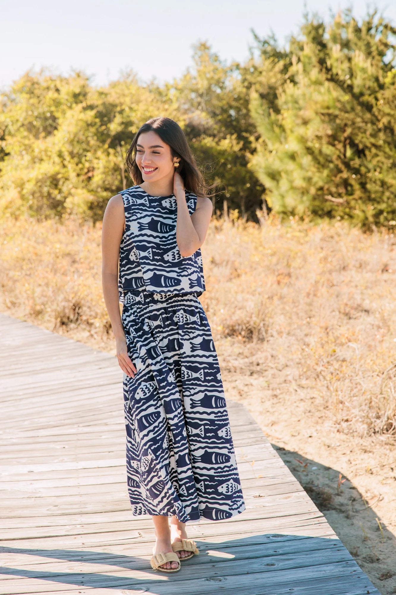 Pavillion Skirt in Fish Print