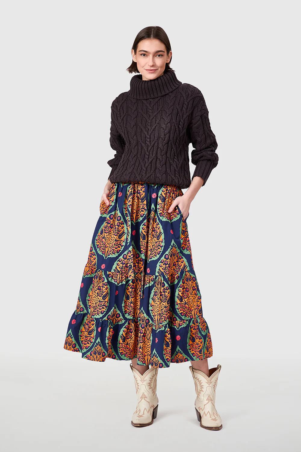 Market Skirt in Saffron Botanicals