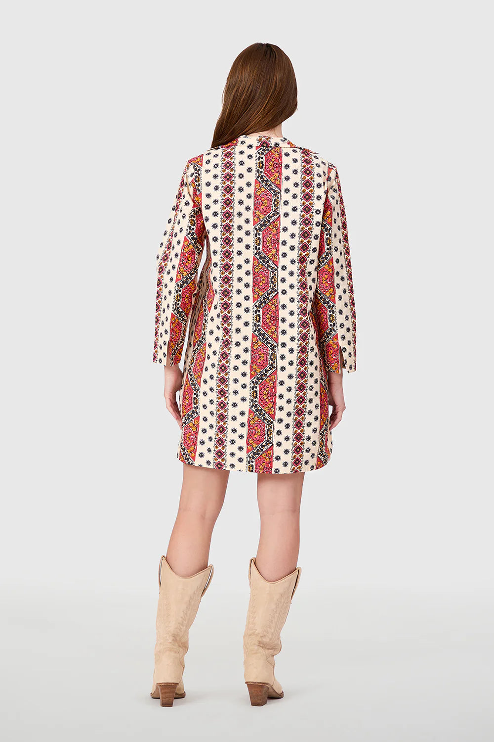 Short Kurta in Crimson Mosaic