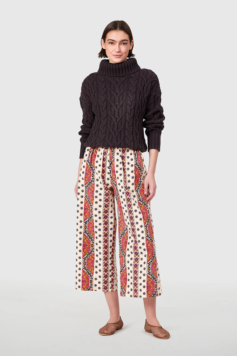 Travel Pants in Crimson Mosaic